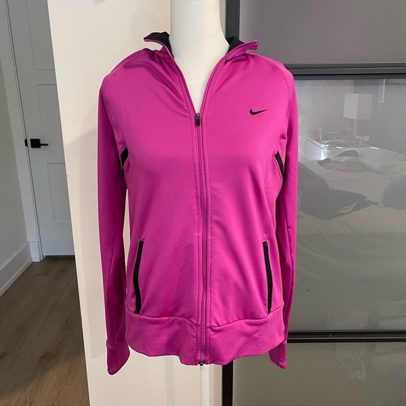 Vintage Nike FIT DRY Zip Jacket Magenta - Size Medium - Picture 2 of 5